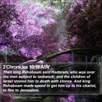 2 Chronicles 10:18 ASV Bible Verse Image
