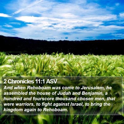 2 Chronicles 11:1 ASV Bible Verse Image