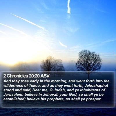 2 Chronicles 20:20 ASV Bible Verse Image