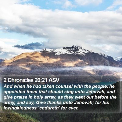 2 Chronicles 20:21 ASV Bible Verse Image