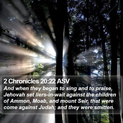 2 Chronicles 20:22 ASV Bible Verse Image