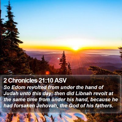2 Chronicles 21:10 ASV Bible Verse Image