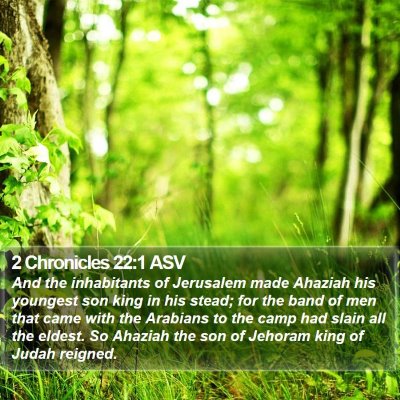 2 Chronicles 22:1 ASV Bible Verse Image