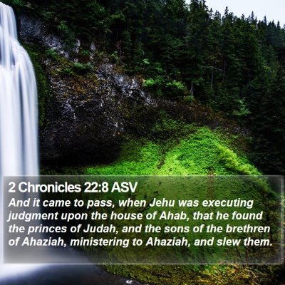 2 Chronicles 22:8 ASV Bible Verse Image