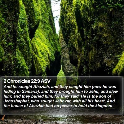 2 Chronicles 22:9 ASV Bible Verse Image