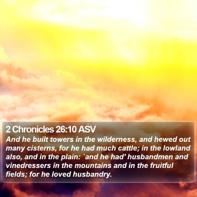 2 Chronicles 26:10 ASV Bible Verse Image