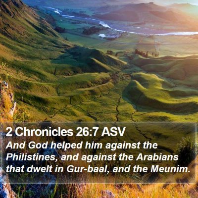 2 Chronicles 26:7 ASV Bible Verse Image
