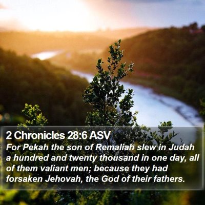 2 Chronicles 28:6 ASV Bible Verse Image