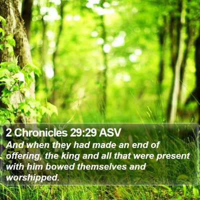 2 Chronicles 29:29 ASV Bible Verse Image