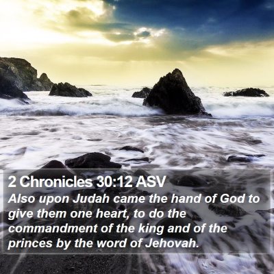 2 Chronicles 30:12 ASV Bible Verse Image
