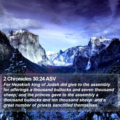 2 Chronicles 30:24 ASV Bible Verse Image
