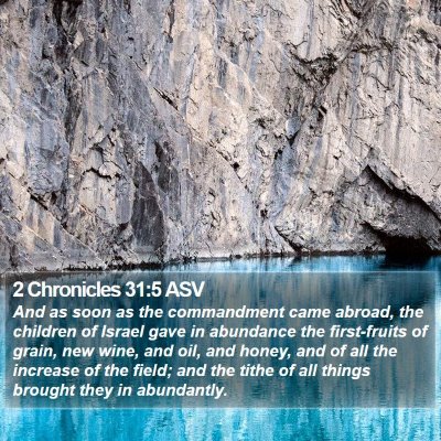 2 Chronicles 31:5 ASV Bible Verse Image