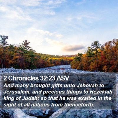 2 Chronicles 32:23 ASV Bible Verse Image