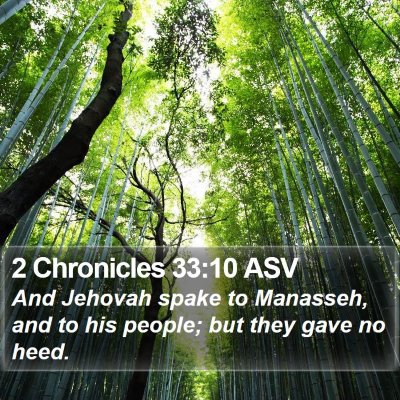 2 Chronicles 33:10 ASV Bible Verse Image