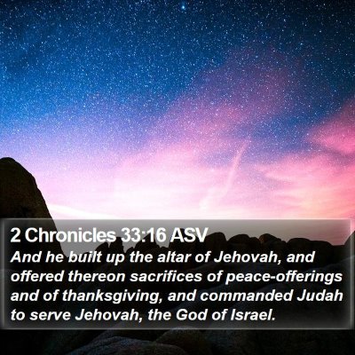 2 Chronicles 33:16 ASV Bible Verse Image
