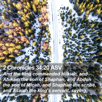 2 Chronicles 34:20 ASV Bible Verse Image