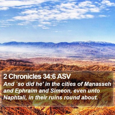 2 Chronicles 34:6 ASV Bible Verse Image