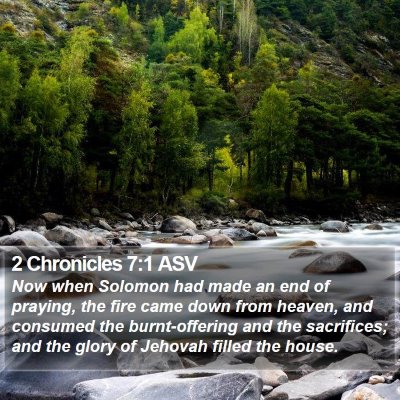 2 Chronicles 7:1 ASV Bible Verse Image