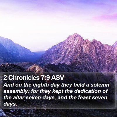 2 Chronicles 7:9 ASV Bible Verse Image