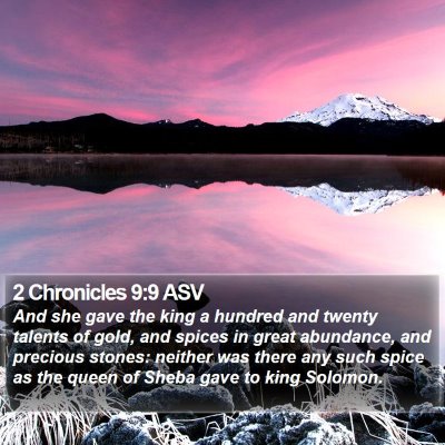 2 Chronicles 9:9 ASV Bible Verse Image
