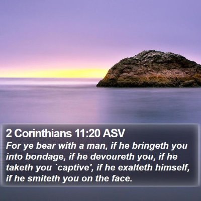 2 Corinthians 11:20 ASV Bible Verse Image
