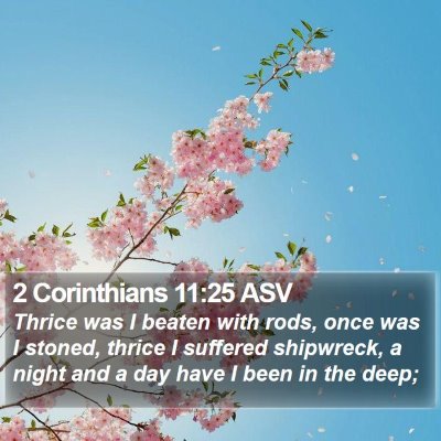2 Corinthians 11:25 ASV Bible Verse Image