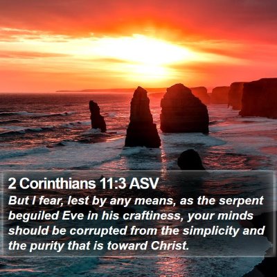 2 Corinthians 11:3 ASV Bible Verse Image