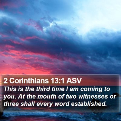 2 Corinthians 13:1 ASV Bible Verse Image
