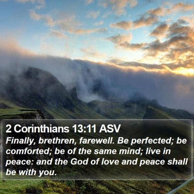 2 Corinthians 13:11 ASV Bible Verse Image
