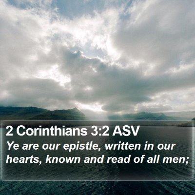 2 Corinthians 3:2 ASV Bible Verse Image