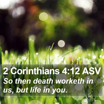 2 Corinthians 4:12 ASV Bible Verse Image