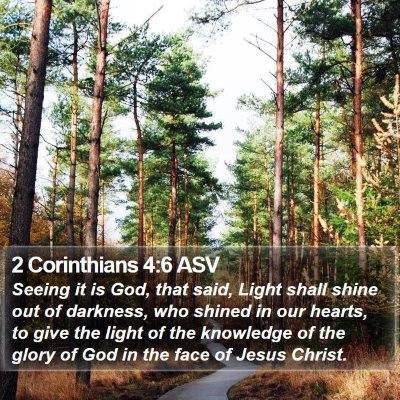 2 Corinthians 4:6 ASV Bible Verse Image