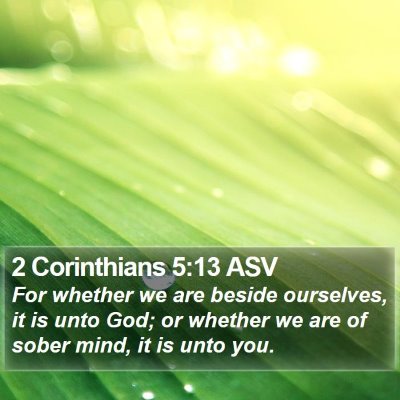 2 Corinthians 5:13 ASV Bible Verse Image