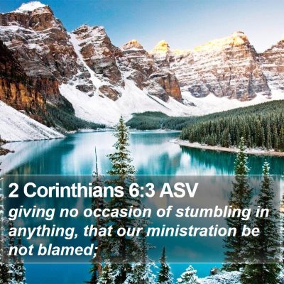 2 Corinthians 6:3 ASV Bible Verse Image