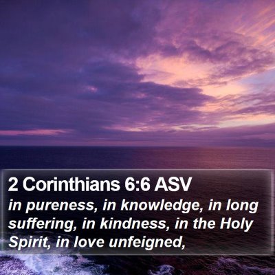 2 Corinthians 6:6 ASV Bible Verse Image