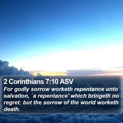 2 Corinthians 7:10 ASV Bible Verse Image