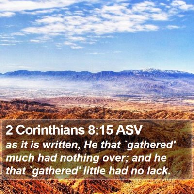 2 Corinthians 8:15 ASV Bible Verse Image