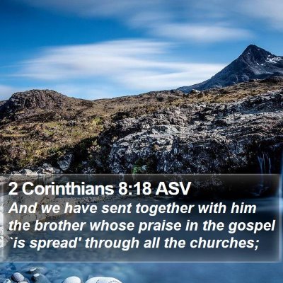 2 Corinthians 8:18 ASV Bible Verse Image