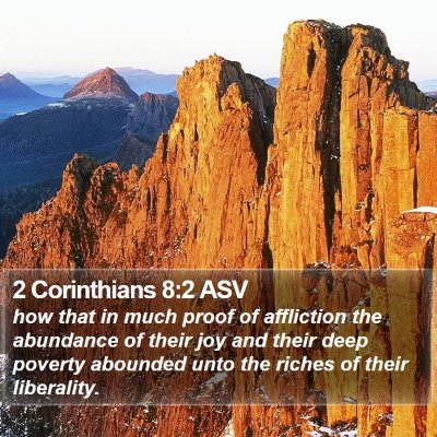 2 Corinthians 8:2 ASV Bible Verse Image