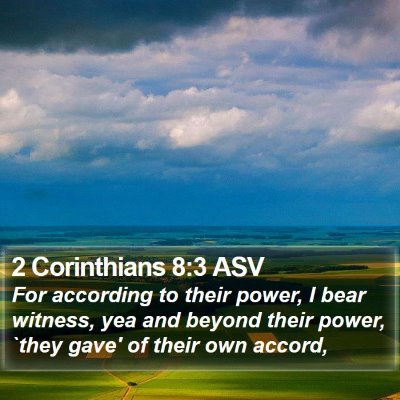 2 Corinthians 8:3 ASV Bible Verse Image