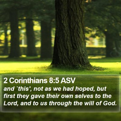 2 Corinthians 8:5 ASV Bible Verse Image