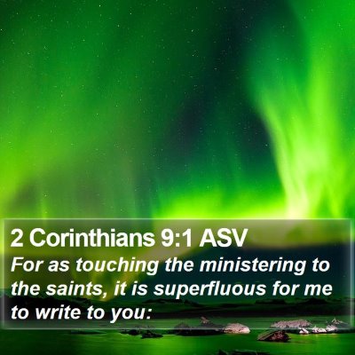 2 Corinthians 9:1 ASV Bible Verse Image
