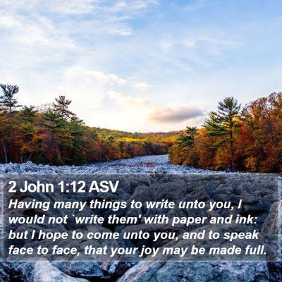 2 John 1:12 ASV Bible Verse Image