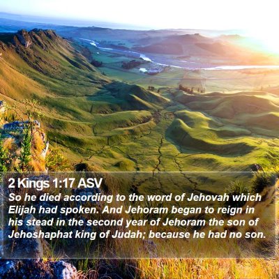 2 Kings 1:17 ASV Bible Verse Image