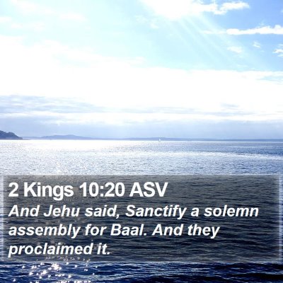 2 Kings 10:20 ASV Bible Verse Image