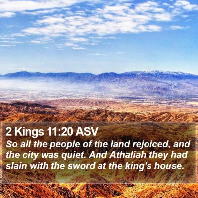 2 Kings 11:20 ASV Bible Verse Image