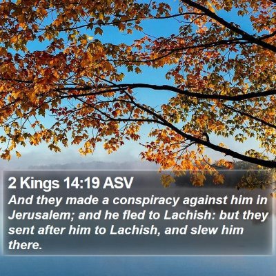 2 Kings 14:19 ASV Bible Verse Image