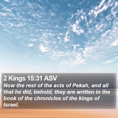2 Kings 15:31 ASV Bible Verse Image