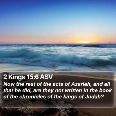 2 Kings 15:6 ASV Bible Verse Image