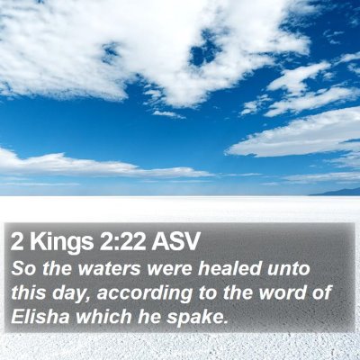 2 Kings 2:22 ASV Bible Verse Image